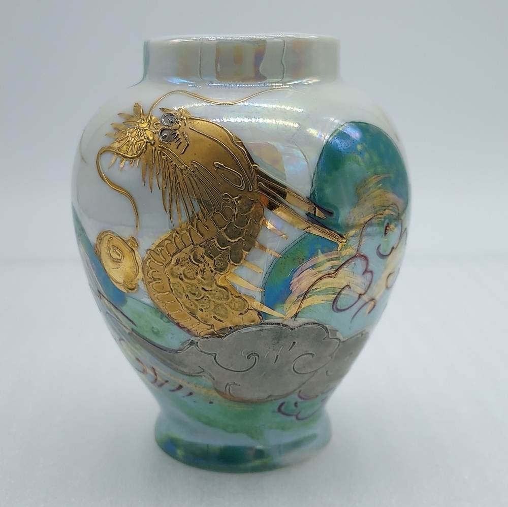 Mini Vase Glazed Opalescent Handpainted Porcelain